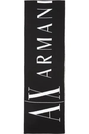 Armani Exchange Accessoires, Dames, Zwart, ONE Size, Iconische Zwarte Sjaal