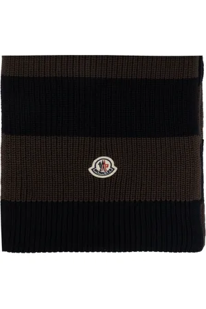 Moncler Accessoires, Heren, Bruin, ONE Size, Katoen, Katoenen Sjaal