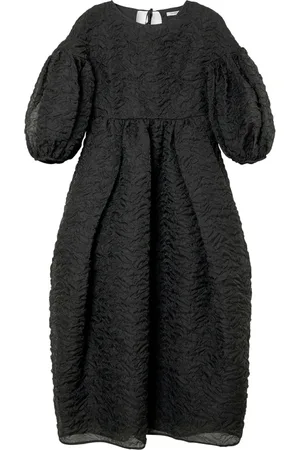 Cecilie Bahnsen Kleedjes, Dames, Zwart, S, Polyester, Zwarte Pofmouw Jurk