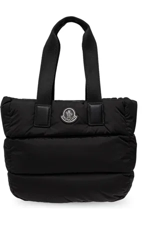Moncler Tassen, Dames, Zwart, ONE Size, Nylon, Schoudertas met Logopatch