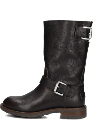 Shabbies Amsterdam Schoenen, Dames, Bruin, 38 EU, Leer, Bruin Leren Dames Enkellaarzen