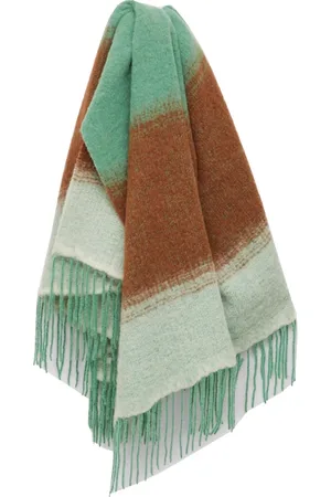 Rodebjer Accessoires, Dames, Veelkleurig, ONE Size, Wol, Alpaca Ombre Franje Deken Sjaal