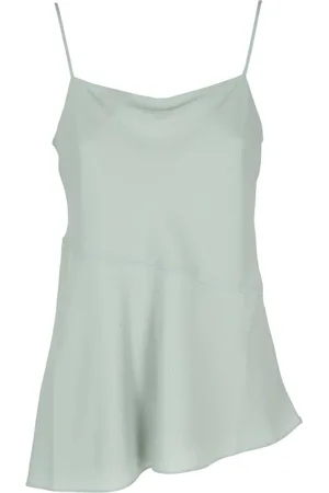 THEORY Tops, Dames, Grijs, M, Polyester, Elegante Drape Slip Jurk