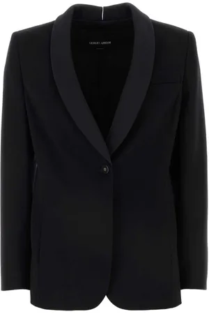 Giorgio Armani Jassen, Dames, Zwart, S, Wol, Klassieke Zwarte Wollen Blazer