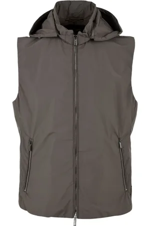 MOORER Jassen, Heren, Grijs, XL, Waterdichte Gewatteerde Vest met Ritssluiting