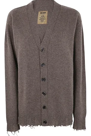 UMA WANG Truien, Heren, Bruin, S, Kasjmier, Koffie Oversized Vest
