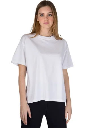 American Vintage Tops, Dames, Wit, M, Katoen, Klassieke Witte Crewneck Tee voor Vrouwen