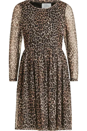 Vera Mont Kleedjes, Dames, Bruin, XL, Leer, Bloemen Maxi Jurk met Gerimpeld Detail