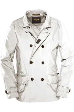 MOORER Jassen, Heren, Wit, 2Xl, Iridescent Double-Breasted Sporty Jacket