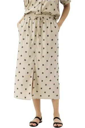 In Front Rokken, Dames, , M, Feminine Rok met Print en Elastische Taille