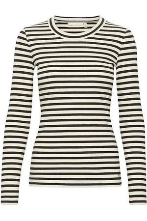 INWEAR Tops, Dames, Veelkleurig, 2Xs, Katoen, Gestreept T-shirt met lange mouwen