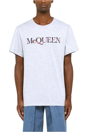 Alexander McQueen Tops, Heren, Grijs, M, Katoen, Casual Katoenen T-Shirt