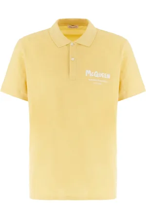 Alexander McQueen Tops, Heren, Geel, S, Klassieke Polo Shirt voor Mannen
