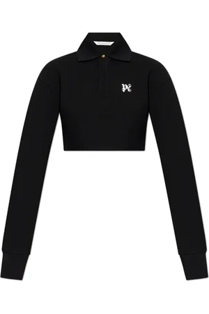 Palm Angels Tops, Dames, Zwart, XS, Katoen, Korte Polo Top