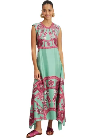 La DoubleJ Kleedjes, Dames, Veelkleurig, L, Zodiac Print Mouwloze Jurk