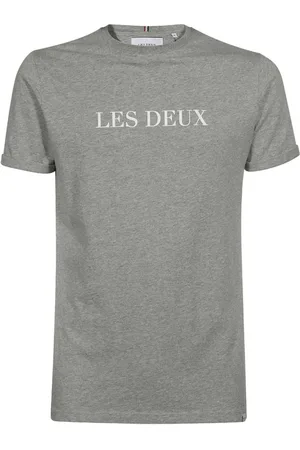 Les Deux Tops, Heren, Grijs, XL, Katoen, Geribbelde katoenen T-shirt