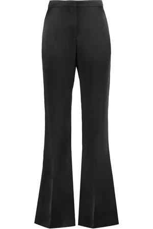 Givenchy Broeken, Dames, Zwart, M, Satijn, Satijnen broek met zakken