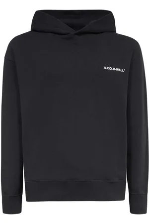 A-cold-wall* Sweatshirts & Hoodies, Heren, Zwart, S, Katoen, Geribbelde Katoenen Hoodie