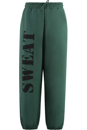 Vetements Broeken, Heren, Groen, XS, Katoen, Katoenen trainingsbroek met logodetail