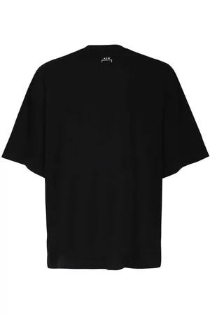 A-cold-wall* Tops, Heren, Zwart, XL, Katoen, Katoenen T-shirt Geribbelde Halslijn