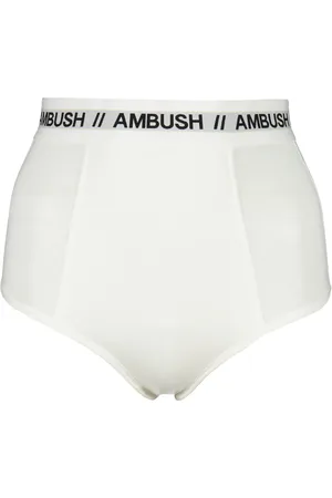 AMBUSH Ondergoed, Dames, Wit, L, Polyester, Contrast Logo Elastische Briefs