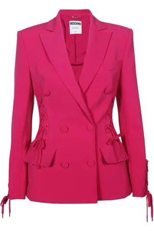 Moschino Jassen, Dames, Roze, S, Polyester, Klassieke Double Breasted Blazer
