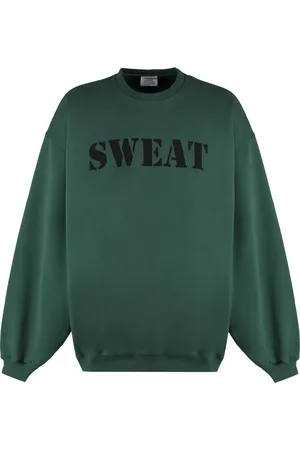 Vetements Sweatshirts & Hoodies, Heren, Groen, S, Katoen, Katoenen sweatshirt met voor- en achterprint
