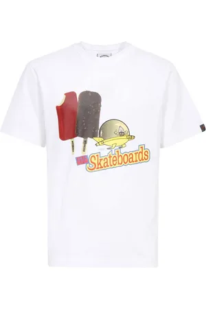 ICECREAM Tops, Heren, Wit, S, Katoen, Katoenen T-shirt met Front Print