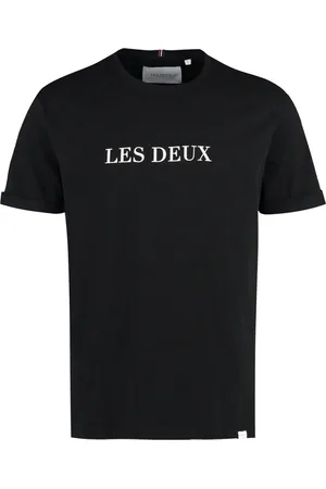 Les Deux Tops, Heren, Zwart, S, Katoen, Katoenen T-shirt met Logo