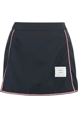 Thom Browne Rokken, Dames, Blauw, S, Polyester, Contrasterende Randen Mini-Rok