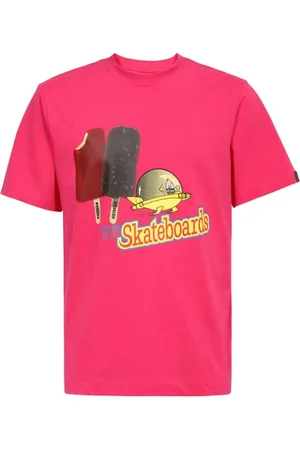 ICECREAM Tops, Heren, Roze, XL, Katoen, Katoenen T-shirt met Front Print