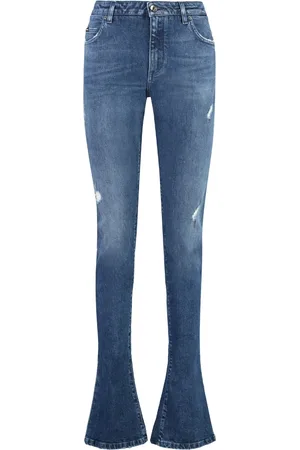 Dolce & Gabbana Jeans, Dames, Blauw, S, Katoen, Skinny Jeans met Metalen Details