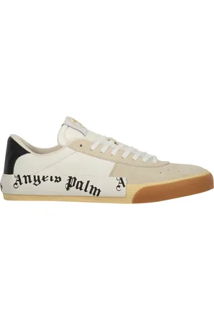 Palm Angels Schoenen, Heren, Wit, 39 EU, Katoen, Suede Low-Top Sneakers