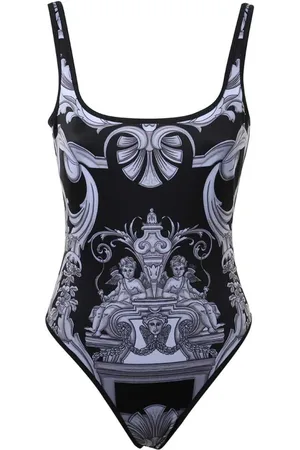 VERSACE Badkleding, Dames, Zwart, S, Polyester, Gedrukt badpak