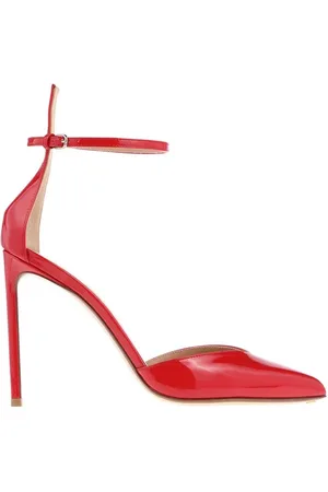 Francesco Russo Schoenen, Dames, Rood, 39 1/2 EU, Leer, Puntige Stiletto Pumps