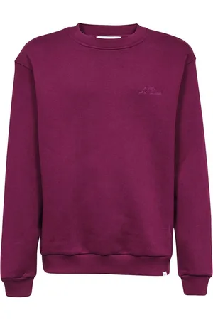 Les Deux Sweatshirts & Hoodies, Heren, Paars, XL, Katoen, Geribbelde Katoenen Sweatshirt