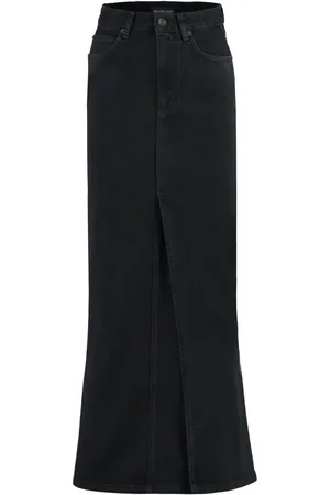 Balenciaga Rokken, Dames, Zwart, S, Denim, Denim Rok met Metalen Knopen