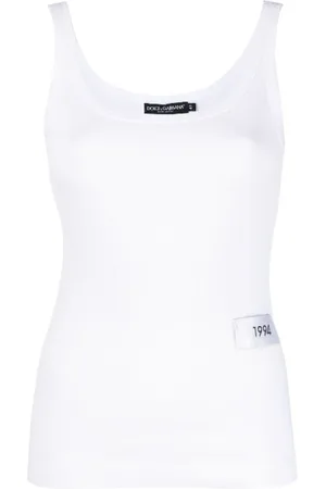 Dolce & Gabbana Tops, Dames, Wit, M, Stijlvolle Top voor Trendy Looks