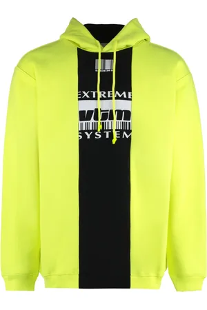 Vetements Sweatshirts & Hoodies, Heren, Veelkleurig, S, Katoen, Geribbelde Katoenen Hoodie