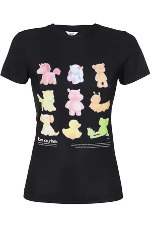 Eytys Tops, Dames, Zwart, 2Xl, Katoen, Bedrukt katoenen T-shirt