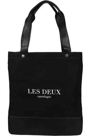 Les Deux Tassen, Heren, Zwart, ONE Size, Katoen, Canvas Tote Bag met Ritssluiting