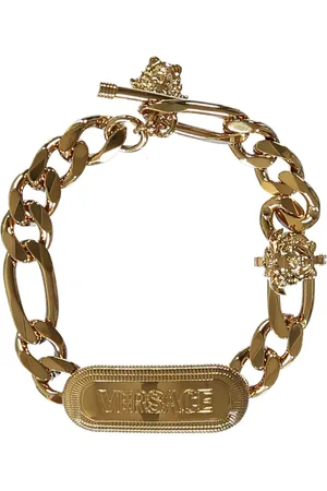 VERSACE Accessoires, Heren, Geel, L, Medusa Hanger Ketting Armband
