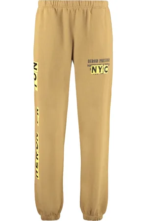 Heron Preston Broeken, Heren, Bruin, 2Xl, Katoen, Logo Katoenen Broek