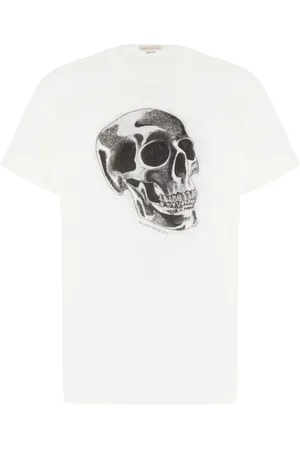 Alexander McQueen Tops, Heren, Wit, XL, Katoen, Casual Katoenen T-Shirt