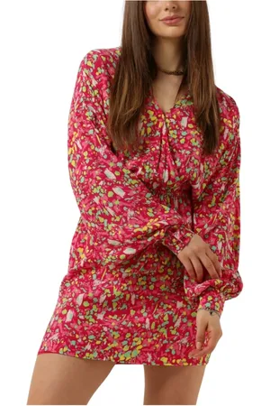 Alix the label Kleedjes, Dames, Veelkleurig, S, Denim, Bloemen Wikkeljurk voor Dames