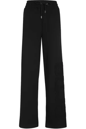 GCDS Broeken, Dames, Zwart, XS, Katoen, Katoenen trainingsbroek met logopatch