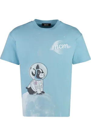 MCM Tops, Heren, Blauw, S, Katoen, T-Shirts