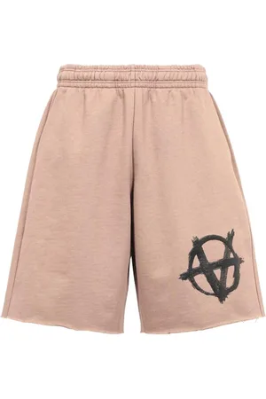 Vetements Korte broeken, Heren, Bruin, L, Katoen, Gedrukte Katoenen Bermuda Shorts