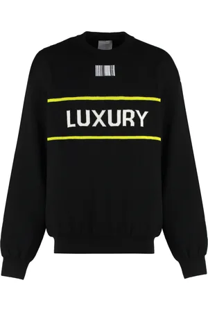 Vetements Truien, Heren, Zwart, XS, Wol, Merino Wol Crew-Neck Sweater