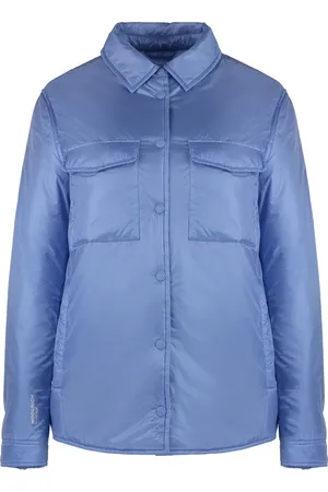 Woolrich Jassen, Dames, Blauw, L, Nylon, Gewatteerd Nylon Overshirt